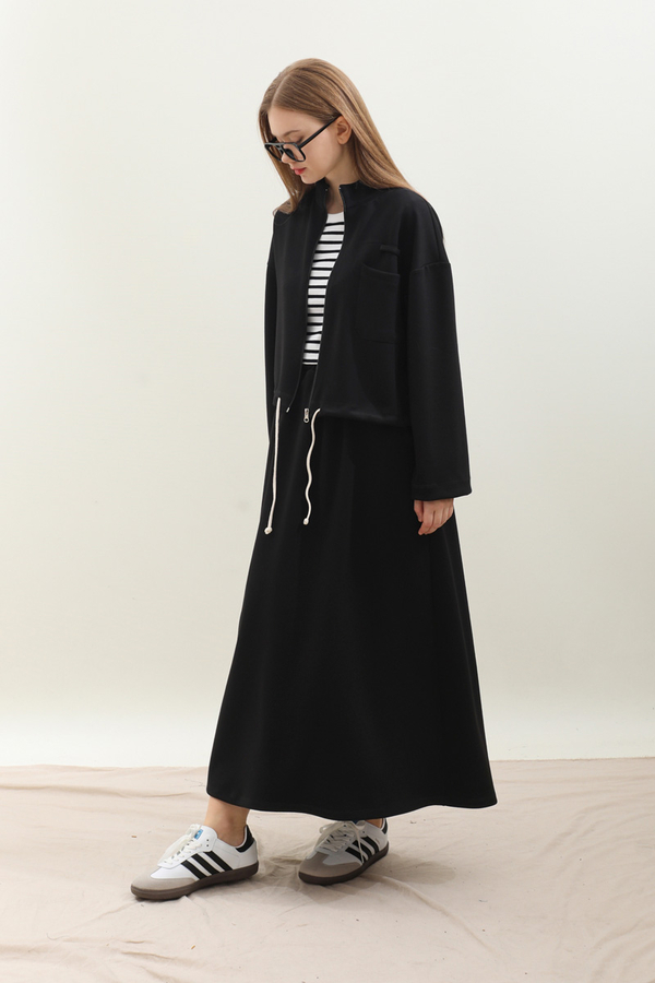 Oversize Etekli Spor Takım Siyah - 3