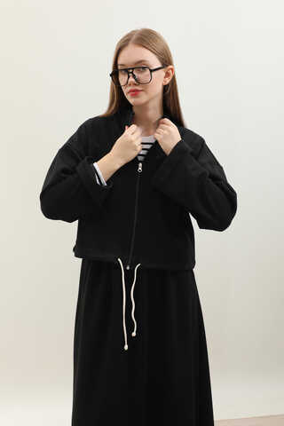 Oversize Etekli Spor Takım Siyah - 1