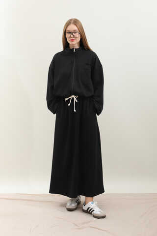 Oversize Etekli Spor Takım Siyah - 6