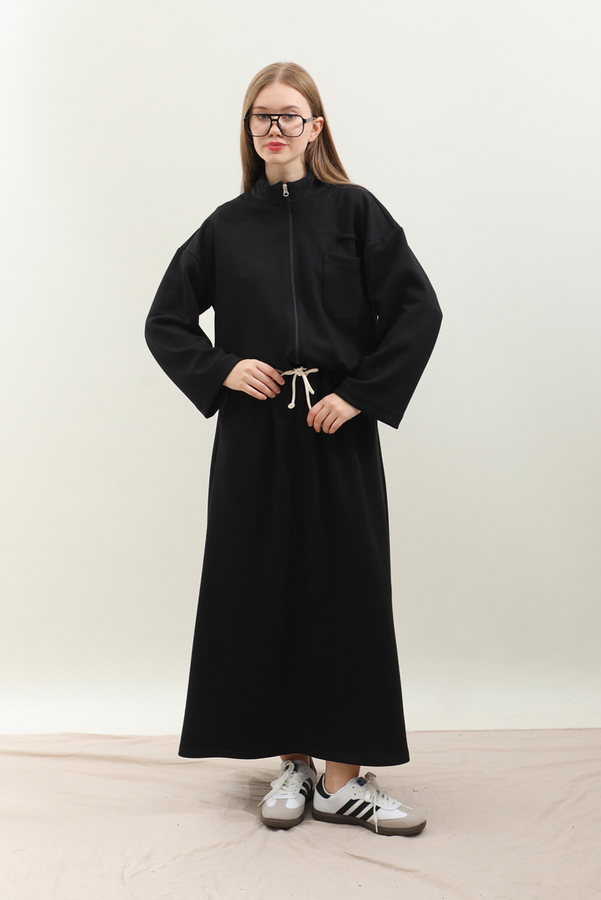 Oversize Etekli Spor Takım Siyah - 8