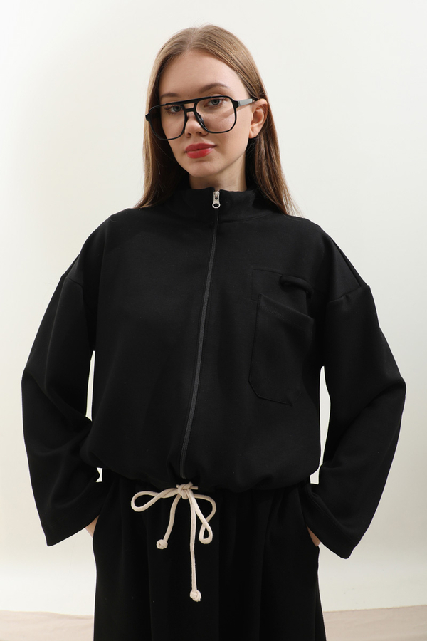 Oversize Etekli Spor Takım Siyah - 10