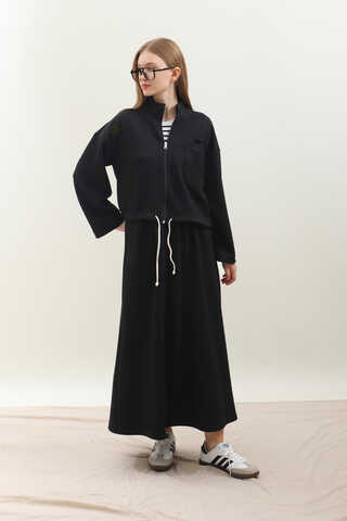 Oversize Etekli Spor Takım Siyah - 5