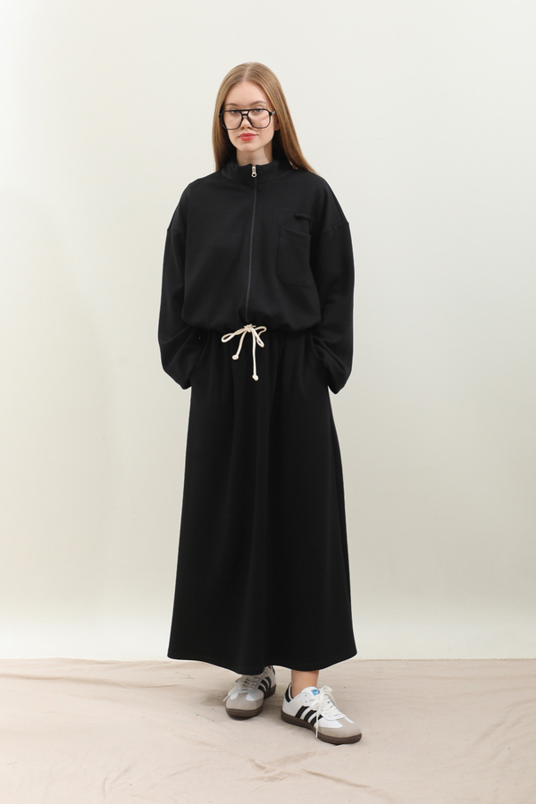 Oversize Etekli Spor Takım Siyah - 6