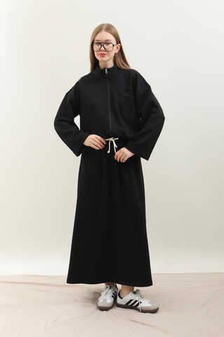 Oversize Etekli Spor Takım Siyah - 8