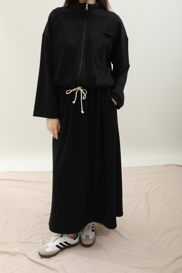 Oversize Etekli Spor Takım Siyah - 9