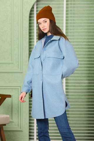 Oversize Gömlek Ceket Bebe Mavisi - 2