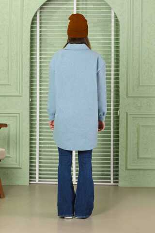 Oversize Gömlek Ceket Bebe Mavisi - 9