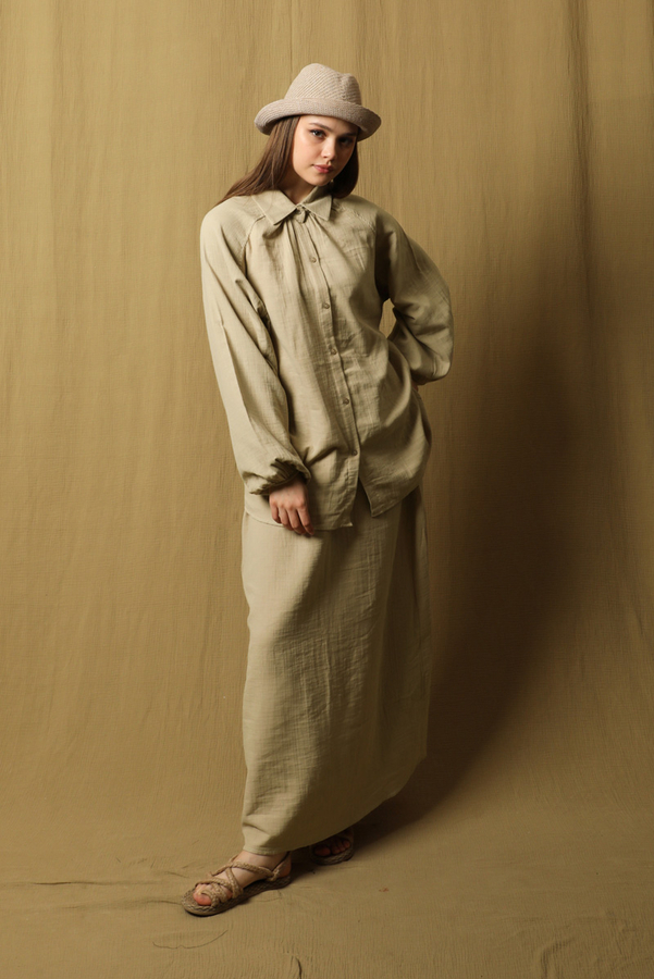 Oversıze Gömlek Etek Takım Taş - 2