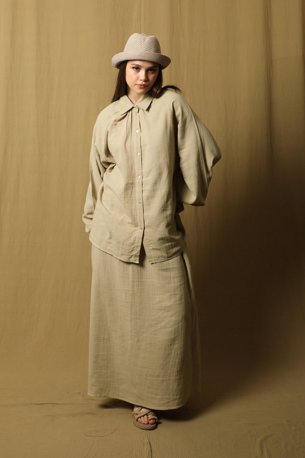 Oversıze Gömlek Etek Takım Taş - 4