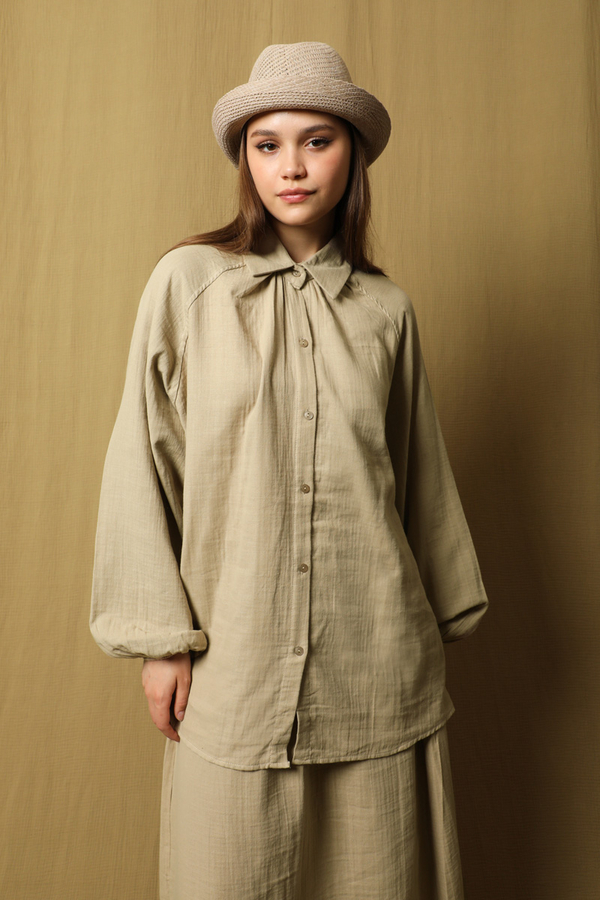 Oversıze Gömlek Etek Takım Taş - 5