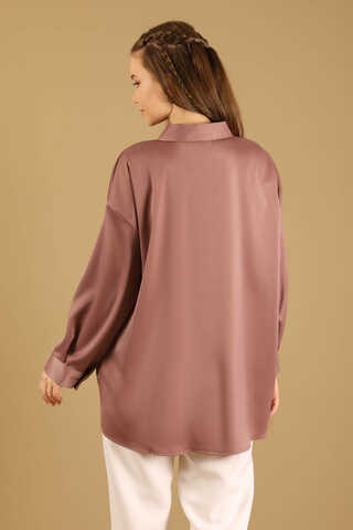 Oversize Gömlek Gül Kurusu - 5