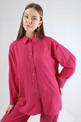 Oversize Gömlek Takım Fuşya - 2