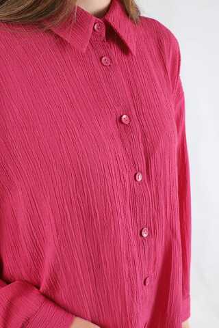 Oversize Gömlek Takım Fuşya - 4