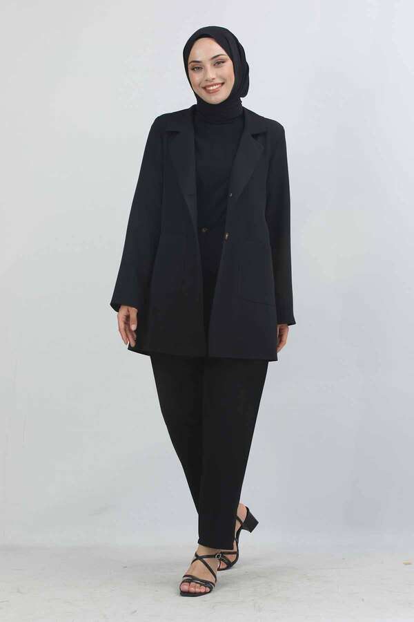 Oversize Jacket Pants Set Black - 6