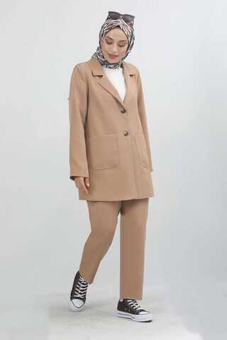 Oversize Jacket Pants Set Camel - 6