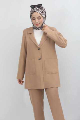 Oversize Jacket Pants Set Camel - 8