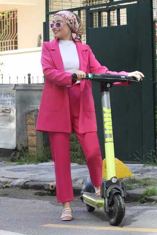 Oversize Jacket Pants Set Fuchsia - 2