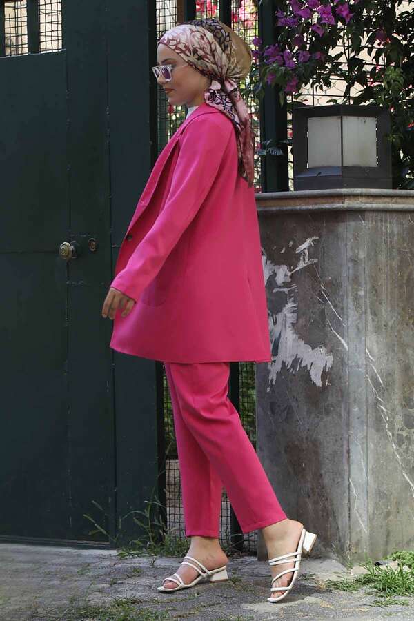 Oversize Jacket Pants Set Fuchsia - 3