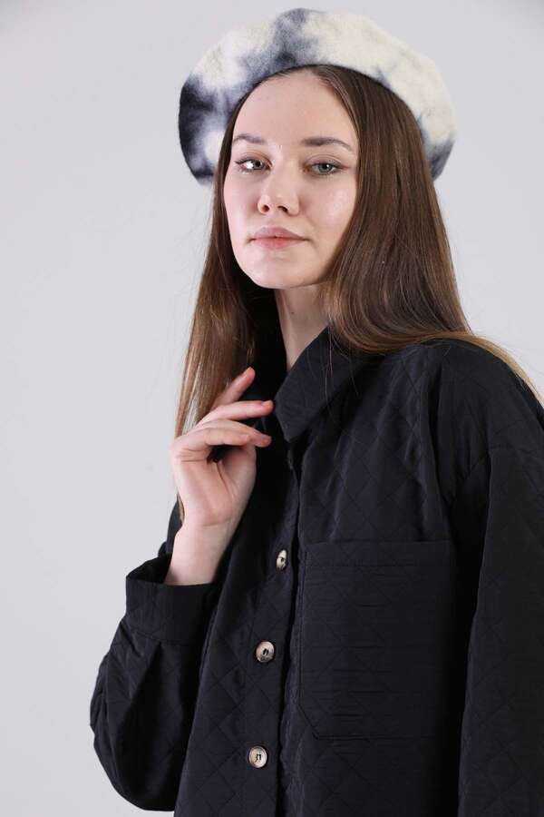 Oversize Kapitone Gömlek Siyah - 3