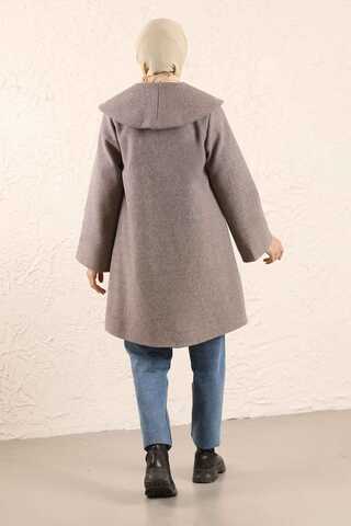 Oversize Kaşe Kaban Toprak - 5