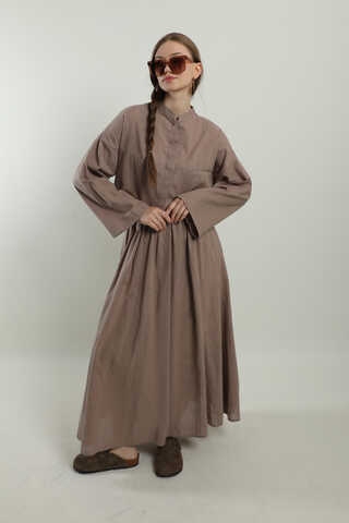 Oversıze Keten Etek Takım Koyu Vizon - 4