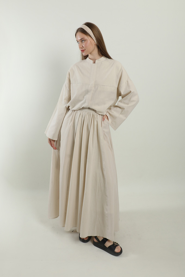 Oversıze Keten Etek Takım Taş - 2