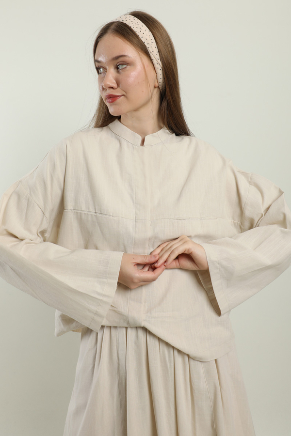 Oversıze Keten Etek Takım Taş - 3