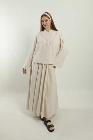 Oversıze Keten Etek Takım Taş - 4