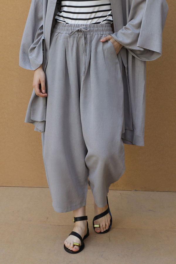 Oversıze  Keten Takım Gri - 3