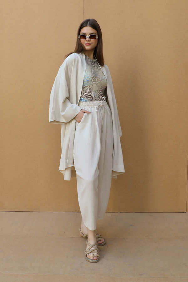 Oversıze Keten Takım Taş - 7