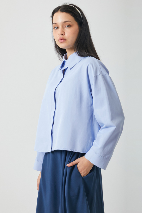 Oversize Kısa Gömlek Bebe Mavisi - 9