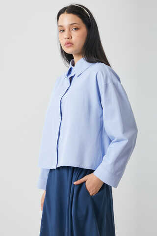 Oversize Kısa Gömlek Bebe Mavisi - 9