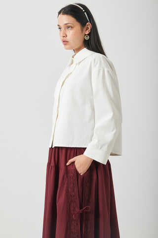 Oversize Kısa Gömlek Beyaz - 10