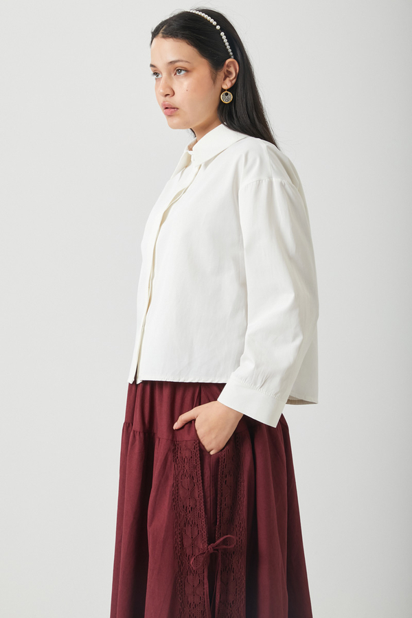 Oversize Kısa Gömlek Beyaz - 10