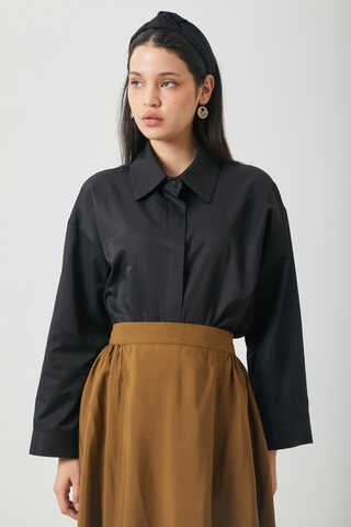 Oversize Kısa Gömlek Siyah - 10