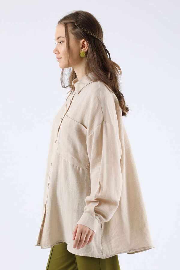 Oversize Muslin Shirt Bone - 3