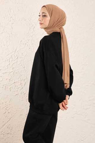 Oversize Plain Sweat Black - 4