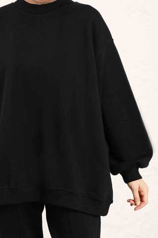 Oversize Plain Sweat Black - 5
