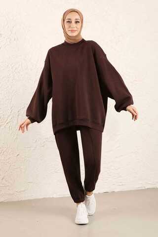 Oversize Plain Sweat Brown - 2