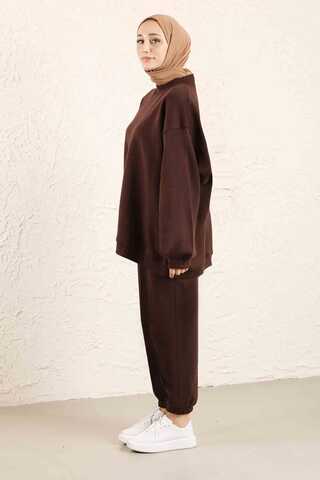 Oversize Plain Sweat Brown - 4