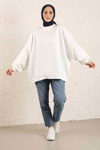 Oversize Plain Sweat White - 1