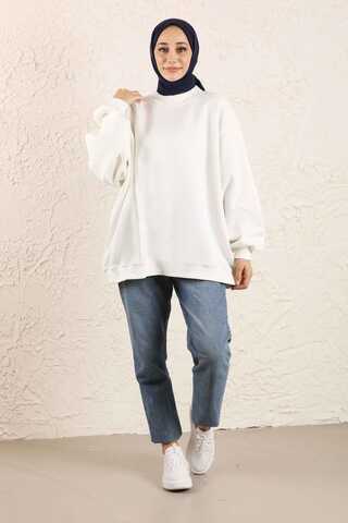 Oversize Plain Sweat White - 2