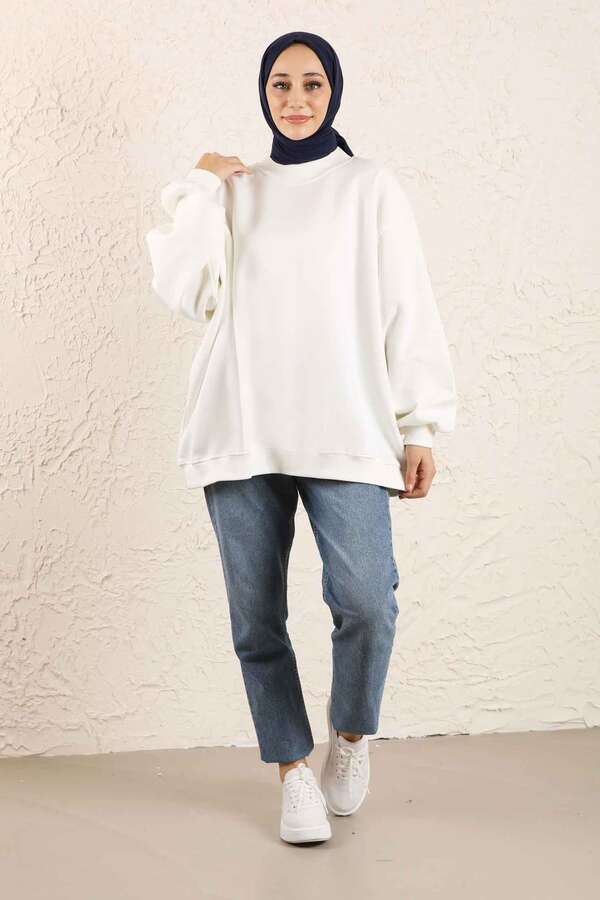 Oversize Plain Sweat White - 2
