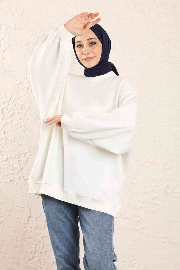 Oversize Plain Sweat White - 3