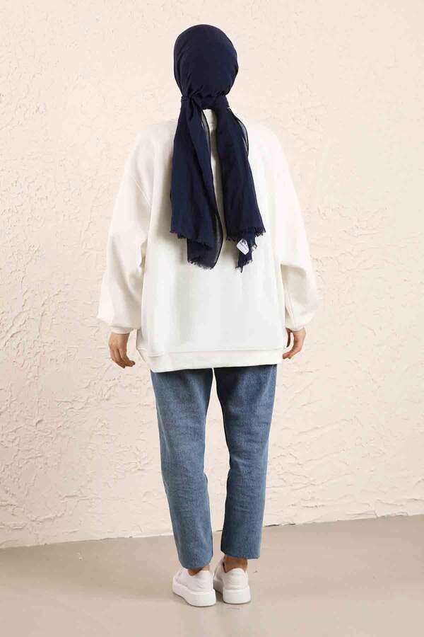 Oversize Plain Sweat White - 6