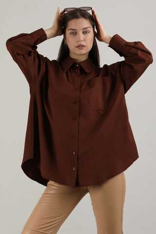 Oversize Pocket Shirt Brown - 2