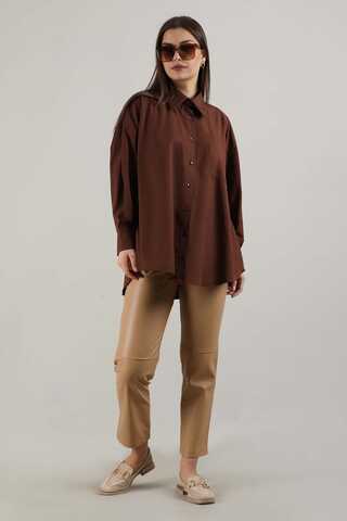 Oversize Pocket Shirt Brown - 3