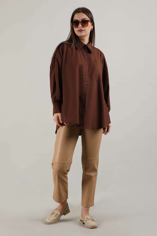 Oversize Pocket Shirt Brown - 3