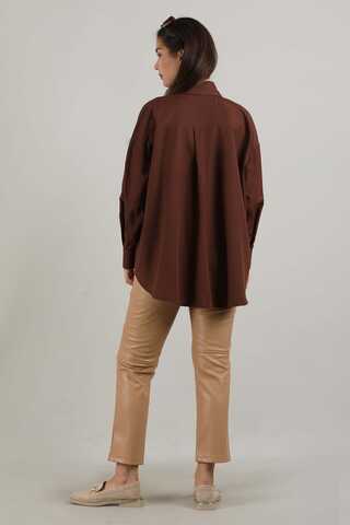 Oversize Pocket Shirt Brown - 5