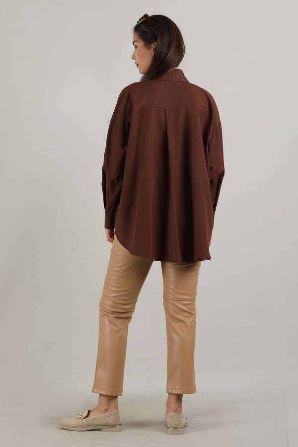 Oversize Pocket Shirt Brown - 5